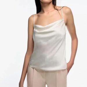 Wilfred allusion satin cowl neck cami